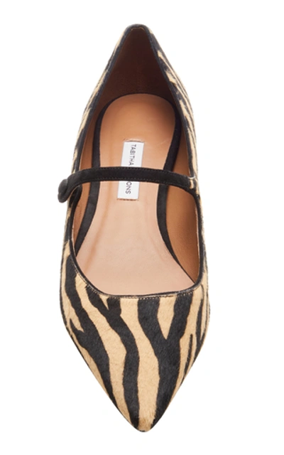 Shop Tabitha Simmons Hermione Zebra-print Haircalf Flats In Animal