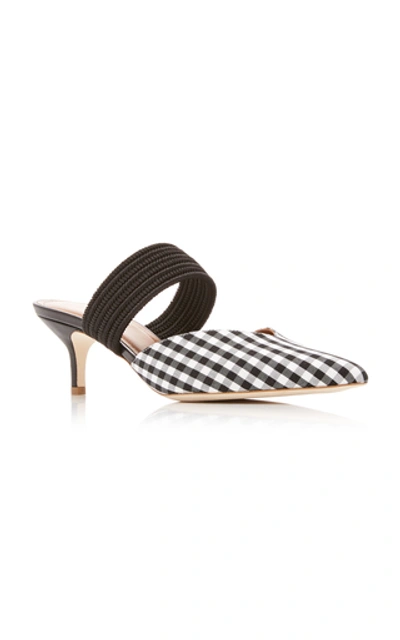 Shop Malone Souliers Maisie Luwolt Gingham Mules In Black/white
