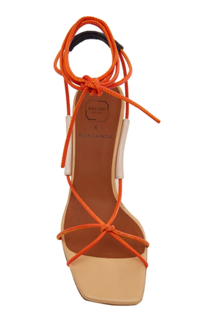 Shop Malone Souliers Camila Leather Sandals In Orange