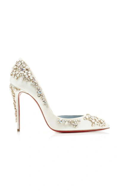 Christian Louboutin Exclusive Brodiriza Embellished Satin Pumps In Ivory ModeSens