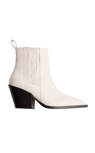 Shop Aeyde Kate Leather Booties In White