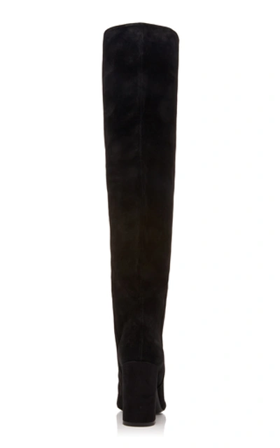 Shop Tabitha Simmons Izzy Suede Knee Boots In Black