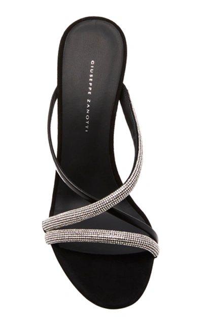 Shop Giuseppe Zanotti Kanda Embellished Suede Sandals In Silver