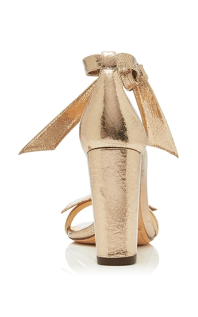 Shop Alexandre Birman Clarita Leather Sandal In Gold
