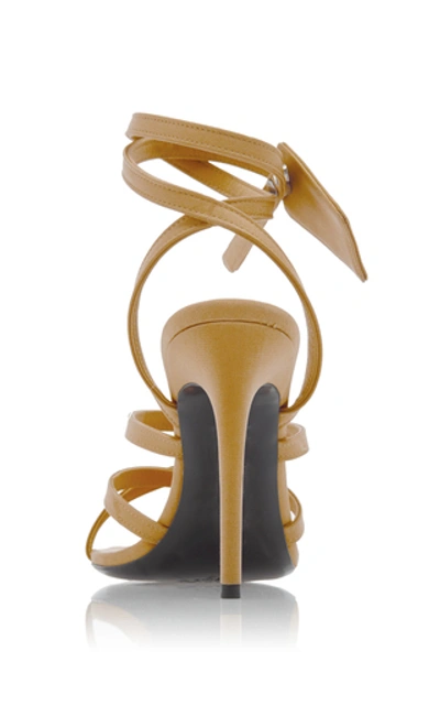 Shop Off-white Leather And Satin Ziptie Sandals In Neutral