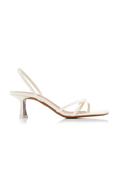 Shop Neous Meira Leather Slingback Sandals In White