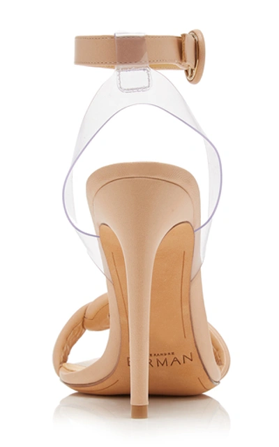 Shop Alexandre Birman Vicky Knotted Leather And Pvc Sandals In Neutral