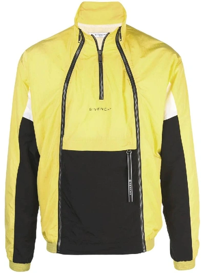 Shop Givenchy Color Block Multi-zip Jacket In Yellow