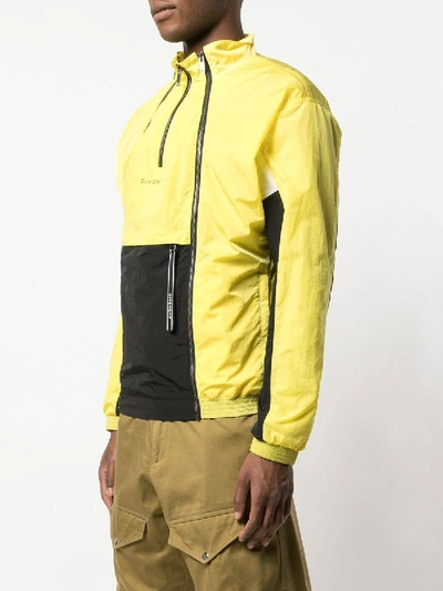 Shop Givenchy Color Block Multi-zip Jacket In Yellow