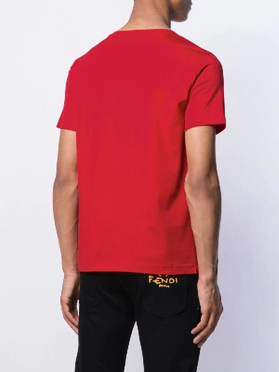 Shop Fendi Diabolic Eyes Logo T-shirt Red