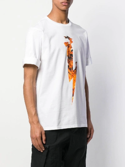 Shop Neil Barrett Flame Thunderbolt Tshirt