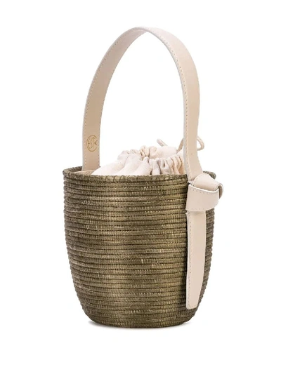 Shop The Webster Woven Bucket Bag In Brown