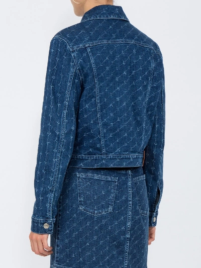 Shop Stella Mccartney Monogram Print Denim Jacket In Blue