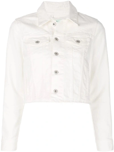 Shop Off-white Cropped Denim Jacket