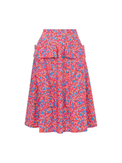 Shop Lhd Bright French Fig Bardot Skirt In Pink