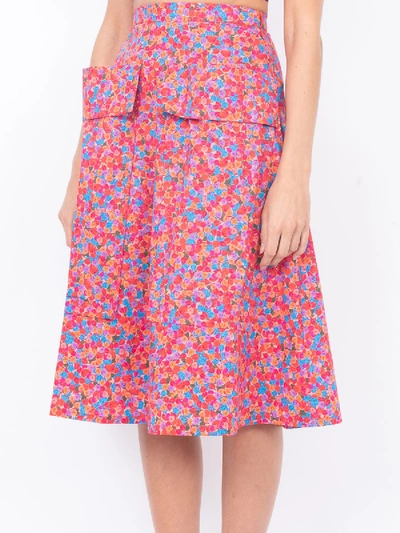 Shop Lhd Bright French Fig Bardot Skirt In Pink