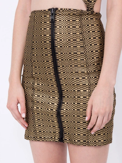 Shop Lisa Marie Fernandez Metallic Zip Mini Skirt