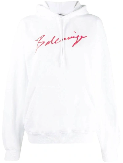 Shop Balenciaga Lipstick Logo Hoodie