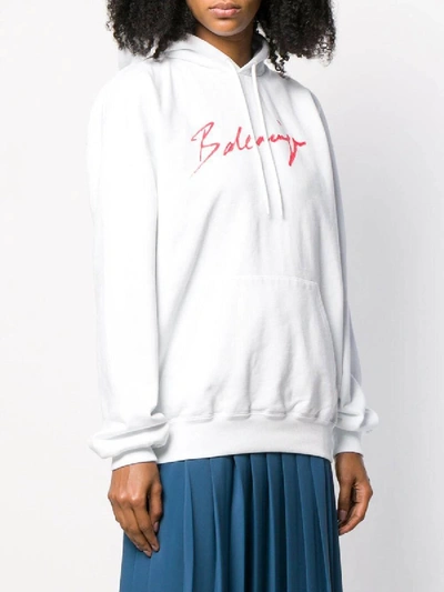 Shop Balenciaga Lipstick Logo Hoodie