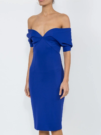 Shop Haider Ackermann V-neck Fitted Dress In Blue