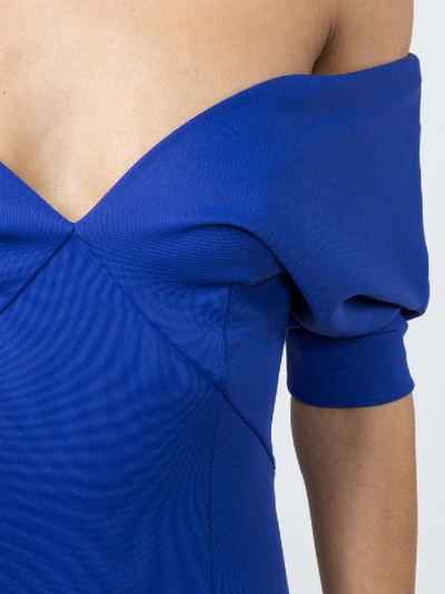 Shop Haider Ackermann V-neck Fitted Dress In Blue