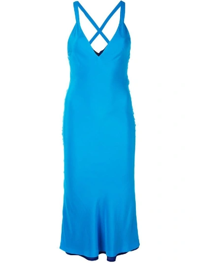 Shop Haider Ackermann Deep V-neck Dress In Blue