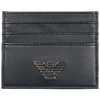 Shop Emporio Armani Men's Credit Card Case Holder Wallet In Black