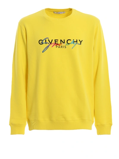 Shop Givenchy Rainbow Signature Embroidery Sweatshirt In Yellow