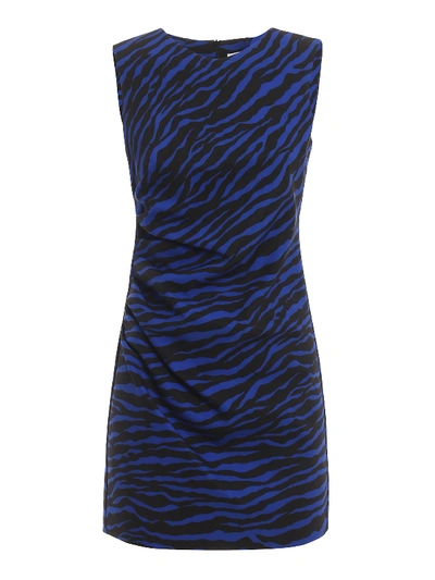 Shop P.a.r.o.s.h Pebra Zebra Print Dress In Blue