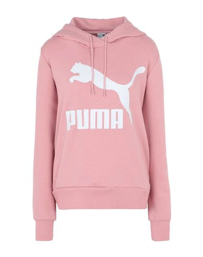 Shop Puma Hooded Sweatshirt In Pink