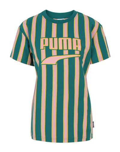 Shop Puma T-shirts In Green