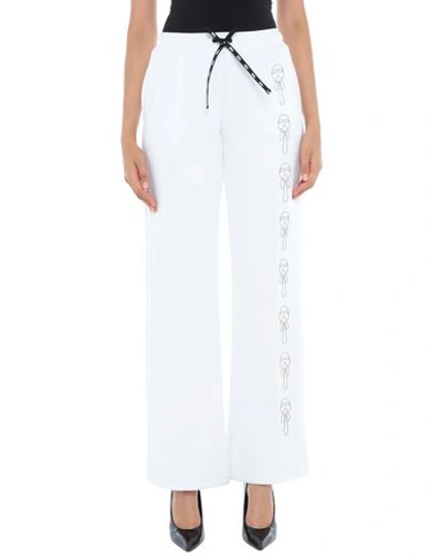 Shop Fendi Casual Pants In White
