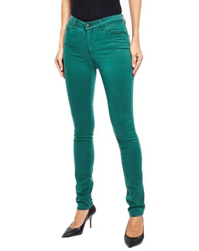 Shop Emporio Armani Woman Pants Green Size 24 Lyocell, Cotton, Elastane