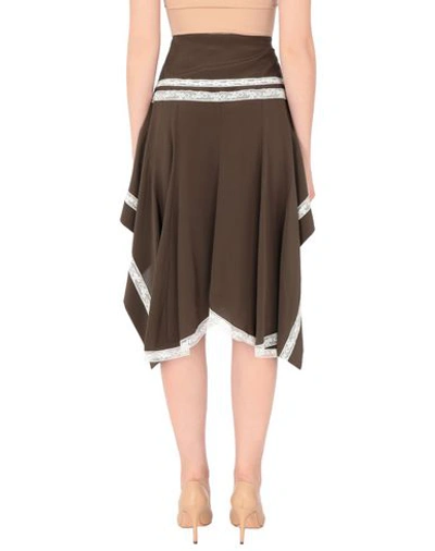 Shop Chloé Woman Midi Skirt Dark Brown Size 8 Silk, Cotton, Polyamide