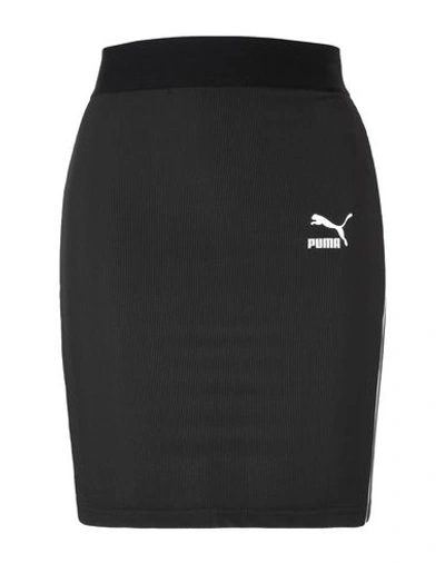 Shop Puma Classics Rib Skirt Woman Midi Skirt Black Size Xs Polyester, Elastane