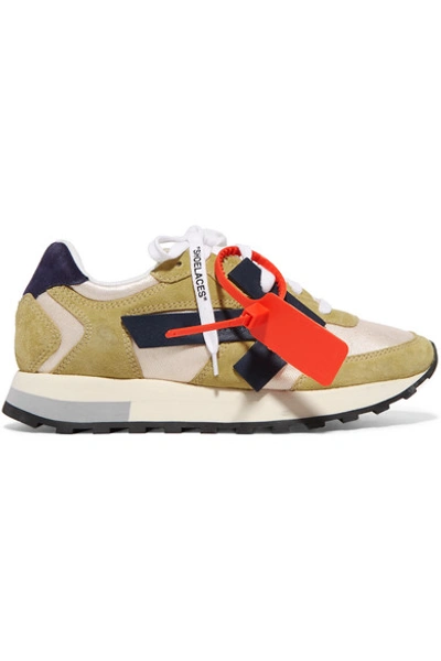 Shop Off-white Hg Runner Appliquéd Suede And Shell Sneakers