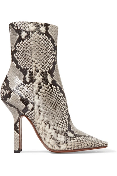Shop Vetements Boomerang Snake-effect Leather Ankle Boots In Snake Print
