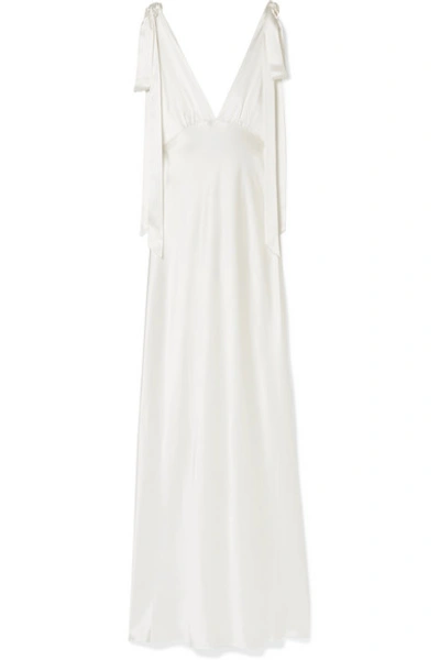 Shop Les Rêveries Silk-charmeuse Gown In Ivory