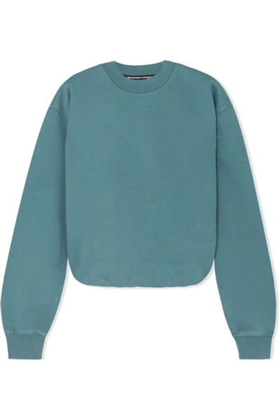 Shop Alexander Wang T Cotton-jersey Sweater In Teal