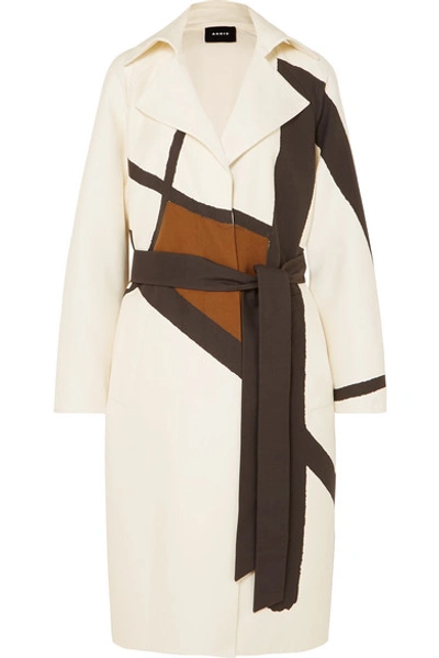 Shop Akris Eevee Printed Cotton-blend Twill Trench Coat In Ivory