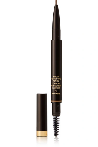 Shop Tom Ford Brow Perfecting Pencil - Blonde 02 In Yellow