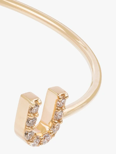 Shop Alison Lou 14kt 'screw U' Gelbgoldarmspange Mit Diamanten In Gold