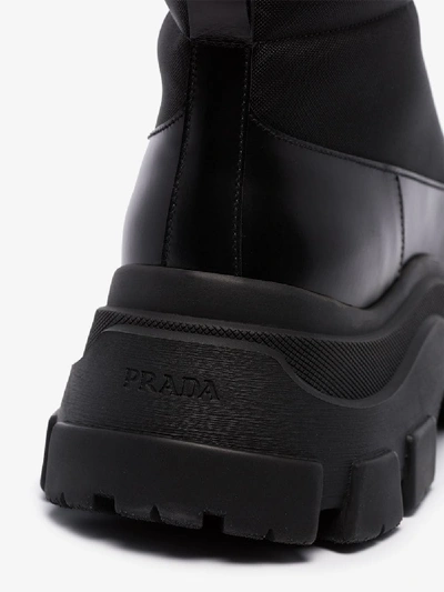 Shop Prada Klobige Hiking-boots In Black