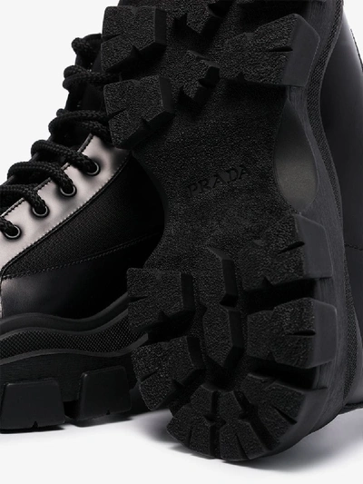 Shop Prada Klobige Hiking-boots In Black