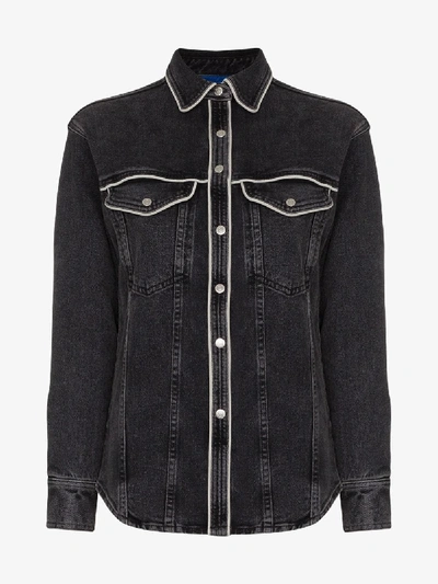 Shop Simon Miller Western Inspired Denim Shirt In Grey