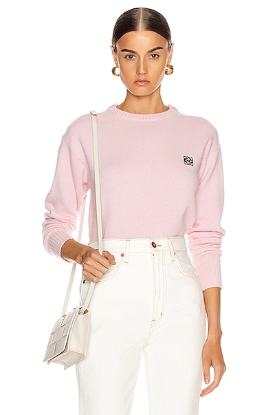 Shop Loewe Cashmere Anagram Sweater In Pink