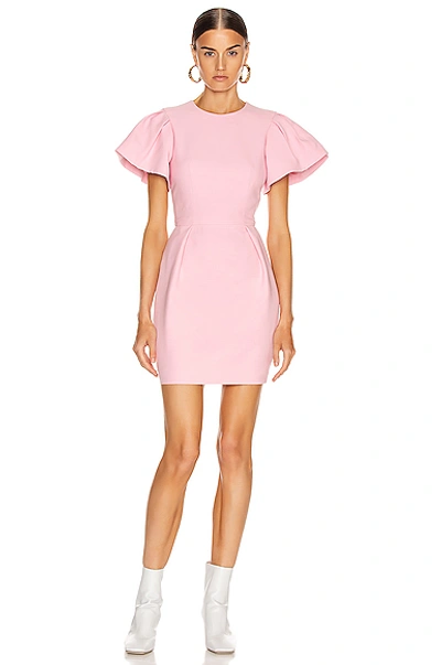Shop Alexander Mcqueen Short Sleeve Mini Dress In Sugar Pink