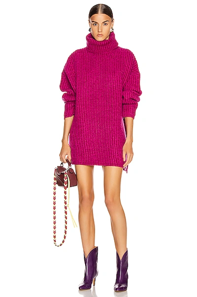 Shop Acne Studios Turtleneck Sweater In Magenta Pink
