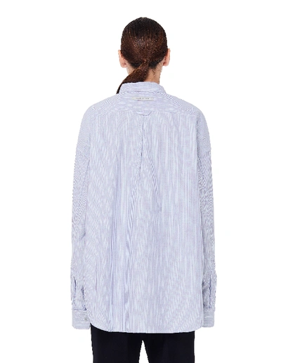 Shop Fear Of God Grey Striped Cotton Henley Shirt