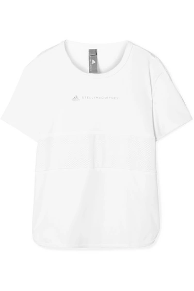 Shop Adidas By Stella Mccartney Run Loose Climalite And Mesh T-shirt In White